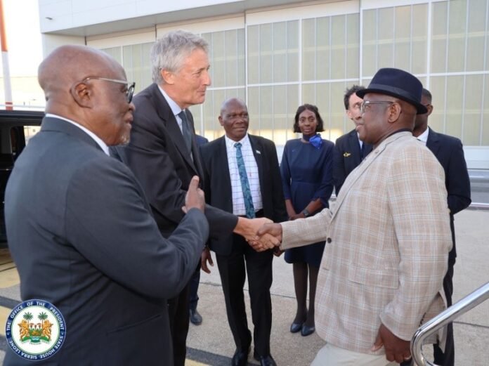 President Bio Arrives in Rome for High-Level Aqaba Process Summit on West African Security